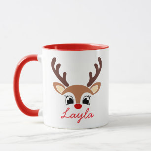 Persoonlijke Kerstmug met Rendier Schattig Vakan Mok