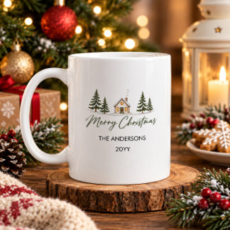 Persoonlijke Kerstmug met Winter Cottage Koffiemok