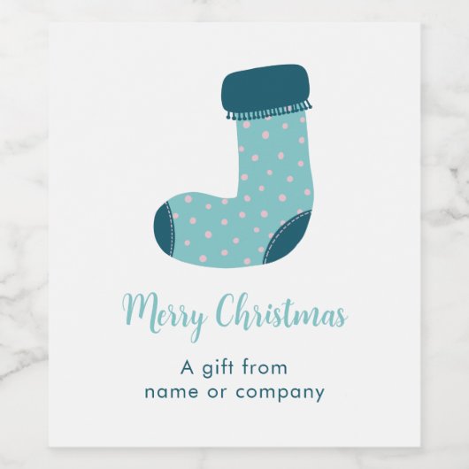 Persoonlijke Kerstmuts Wijn Etiket (Enkel label)