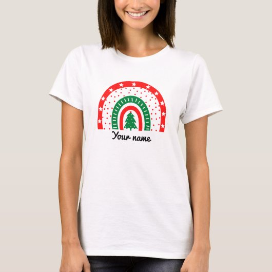 Persoonlijke kerstnaam T-shirt (Voorkant)