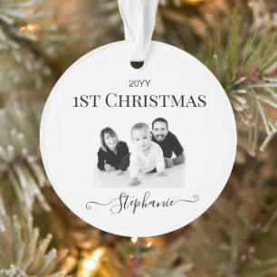 Persoonlijke kerstnaam voor baby's Foto Jaar Ornament