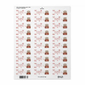 Persoonlijke kerstretourlabel met egel etiket (Full Sheet)