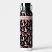 Persoonlijke kerstroze feestelijke boom waterfles (Voorkant)