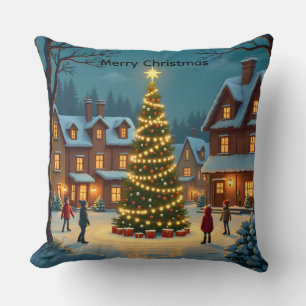 Persoonlijke Kerstschaatsers Kussen