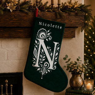 Persoonlijke Kerstsok met Botanisch Monogram Lette Kleine Kerstsok