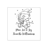Persoonlijke kerststempel Teddy love & Joy Rubberstempel (Afrduk)
