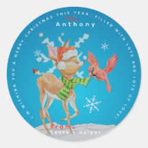 Persoonlijke kerststickers voor kinderen