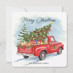 Persoonlijke kersttruck kerstkaart kaart