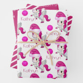 Persoonlijke kerstUnicorns Inpakpapier Vel (In situ)