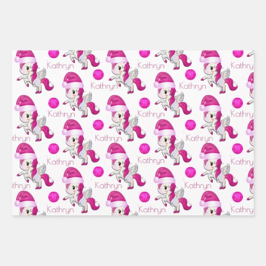 Persoonlijke kerstUnicorns Inpakpapier Vel (Voorkant)