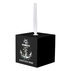 Persoonlijke Kerstverlichting Zeilen Zeilboot Kubus Ornament