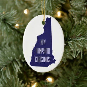 Persoonlijke kerstversiering in New Hampshire Keramisch Ornament
