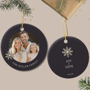 Persoonlijke kerstversiering met foto's keramisch ornament