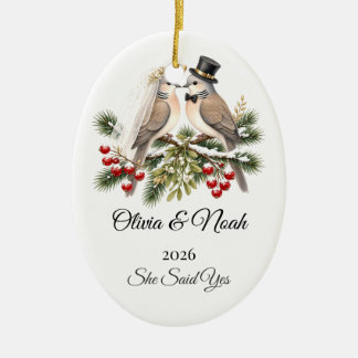 Persoonlijke Kerstversiering met Namen voor Verloo Keramisch Ornament