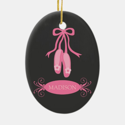 Persoonlijke kerstversiering van Ballerina Keramisch Ornament (Achterkant)