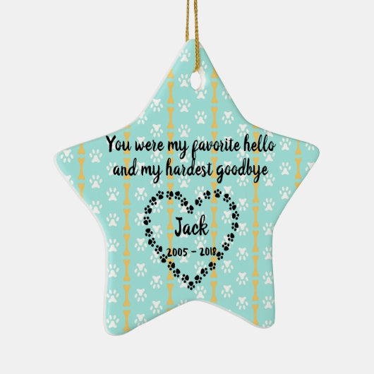 Persoonlijke kerstversiering van de Dog Memorial Keramisch Ornament (Rechts)