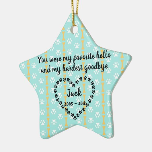 Persoonlijke kerstversiering van de Dog Memorial Keramisch Ornament (Links)