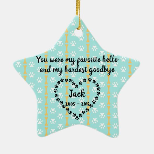 Persoonlijke kerstversiering van de Dog Memorial Keramisch Ornament (Achterkant)