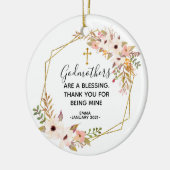 Persoonlijke kerstversiering van Floral Godmoeder Keramisch Ornament (Links)