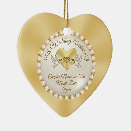 Persoonlijke kerstversiering van het 50e Jubileum Keramisch Ornament (Rechts)