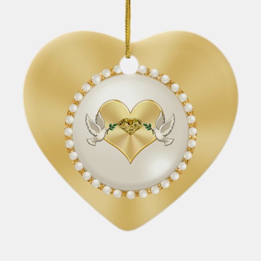 Persoonlijke kerstversiering van het 50e Jubileum Keramisch Ornament (Achterkant)