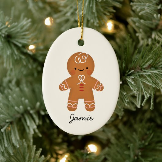 Persoonlijke kerstversiering van het ontbijt Ginge Keramisch Ornament (Boom)