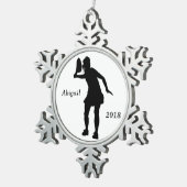 Persoonlijke kerstversiering van Snowflake Tennis Tin Sneeuwvlok Ornament (Rechts)