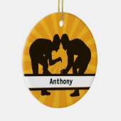 Persoonlijke kerstversiering van Wrestlers Keramisch Ornament (Rechts)