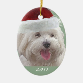 Persoonlijke kerstversiering voor Merry Maltese ke Keramisch Ornament