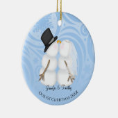 Persoonlijke kerstversiering voor Pas getrouwd Keramisch Ornament (Rechts)