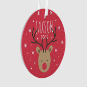 Persoonlijke kerstversiering voor rendieren ornament (voorkant)