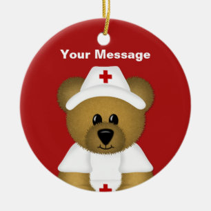 Persoonlijke kerstversiering voor verpleegsters keramisch ornament