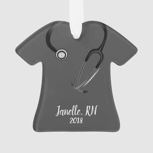 Persoonlijke kerstversiering voor verpleegsters ornament (achterkant)