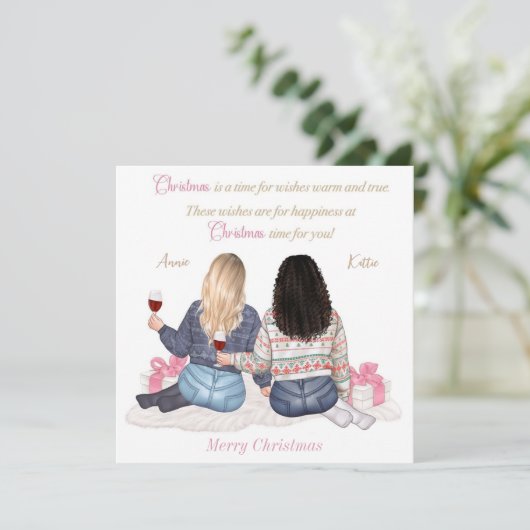 Persoonlijke kerstwensen Kerstkaart Prettig Kerstf Kaart (Staand voorkant)