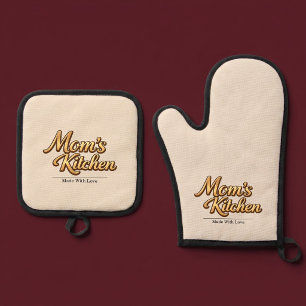 Persoonlijke keuken van mama ovenwant & pannenlap set