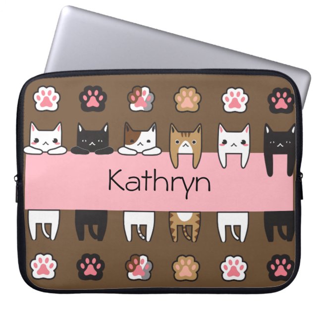 Persoonlijke keukenkatten laptop sleeve (Voorkant)