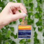 Persoonlijke keychains die de Zonneset van het str Sleutelhanger (Hand)