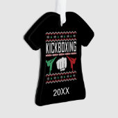 Persoonlijke kickboxing Ugly KerstSweater Ornament (voorkant)