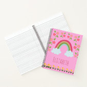 Persoonlijke Kids Cute regenboog meisje roze schoo Notitieboek (Binnen)
