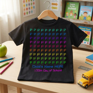 Persoonlijke Kids Fun Kleurrijke 100 Initialen, Na Tri-Blend Shirt
