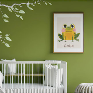 Persoonlijke Kikker Babykamer Naam Muur Kunst Post Poster