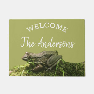 Persoonlijke kikker Foto Groene Welkom Mat Doormat