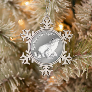 Persoonlijke kikkerornamenten kikkerdecoratie tin sneeuwvlok ornament