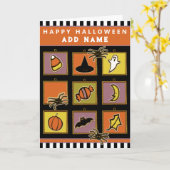 Persoonlijke Kinder Halloween Kaart (Gele Bloem)