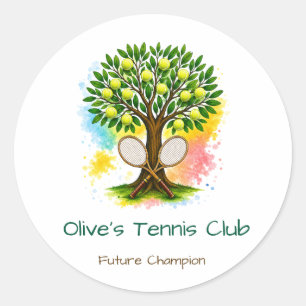 Persoonlijke kinder tennisclub stickers