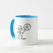 Persoonlijke kinder tennisspelermok voor kinderen mok (Voorkant links)