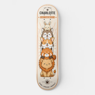 Persoonlijke Kinderanime Moppige Dieren Skateboard