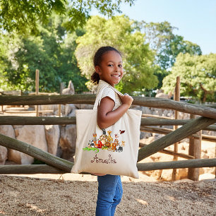 Persoonlijke kinderdieren boodschappentas tote bag