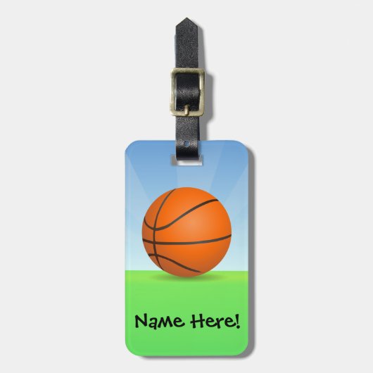 Persoonlijke Kinderen Basketball Sunny Day Bagagelabel (Voorkant verticaal)