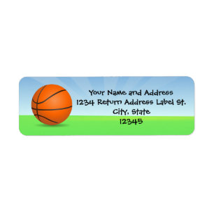 Persoonlijke Kinderen Basketball Sunny Day Etiket